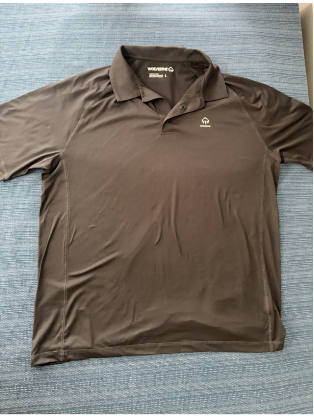Wolverine Men’s Large Black Performance Work Polo Shirt Short Sleeve Logo